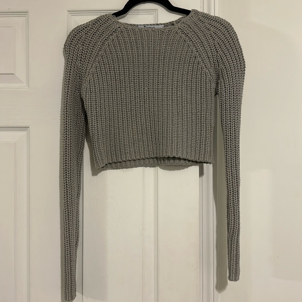 Cropped t Alexander wang sweater in gray
